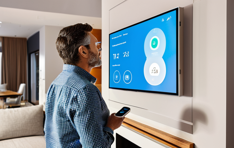 Smart Home Automation**

"A bright, modern living room with integrated smart home technology, featuring automated lighting adjusting to warm tones, a self-regulating thermostat, and a digital display showing real-time air quality data. A fully clothed individual is comfortably interacting with a voice assistant device. The scene showcases a seamless blend of technology and comfort, appropriate attire, safe for work, perfect anatomy, natural proportions, professional photography, high quality, family-friendly."

**