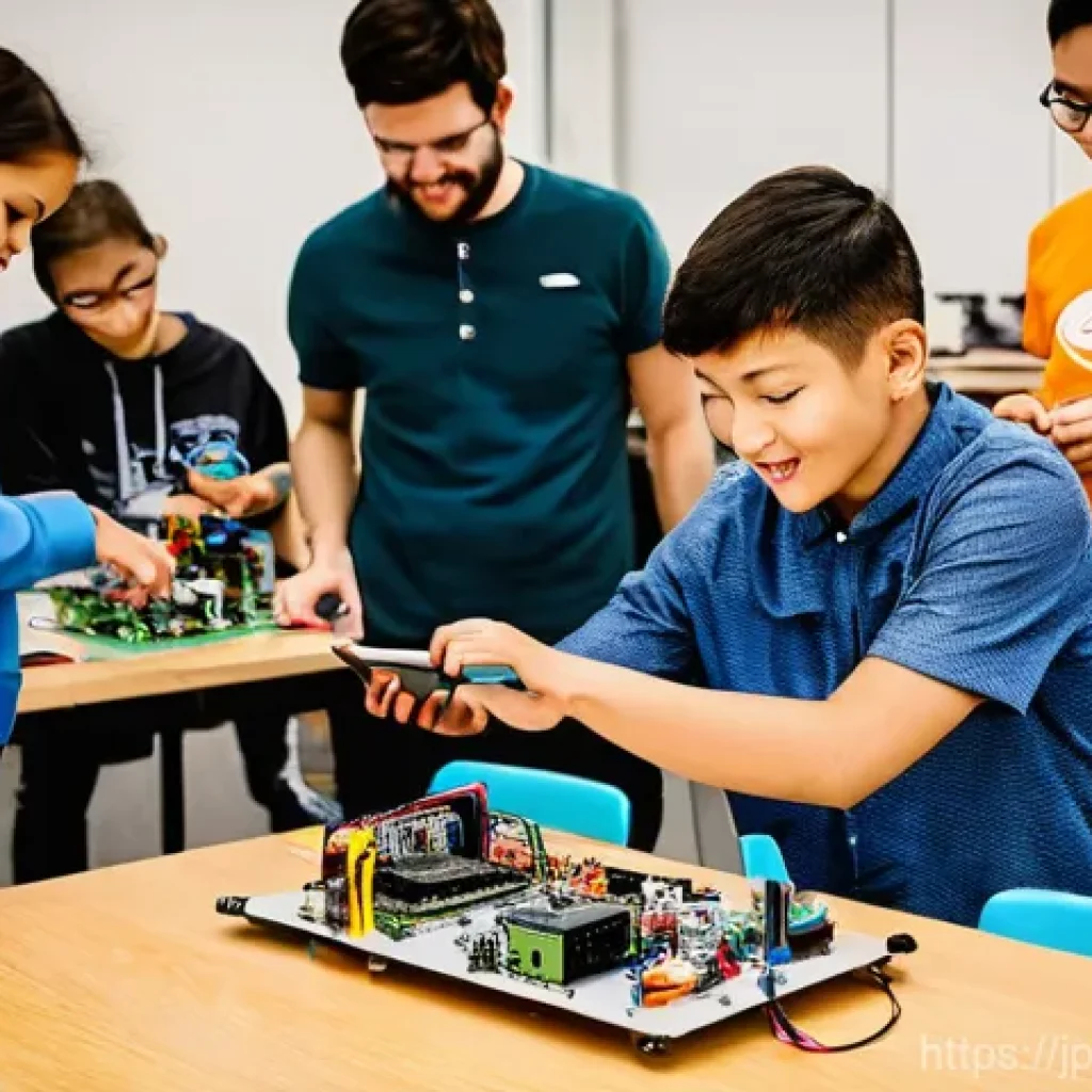 오픈소스 하드웨어 혁신을 위한 연구 동향 - **Prompt:** A vibrant, sunlit makerspace bustling with diverse individuals of all ages, actively eng...