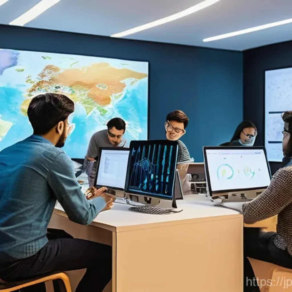 오픈소스 하드웨어의 글로벌 협력 사례 - **Prompt 1: Global Open-Source Collaboration Hub**
"A vibrant, brightly lit image depicting a di...