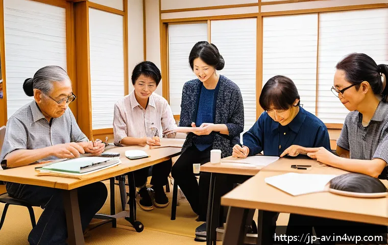 오픈소스 하드웨어와 공공 서비스 혁신 - A vibrant community workshop scene in a modern Japanese neighborhood, featuring diverse local reside...
